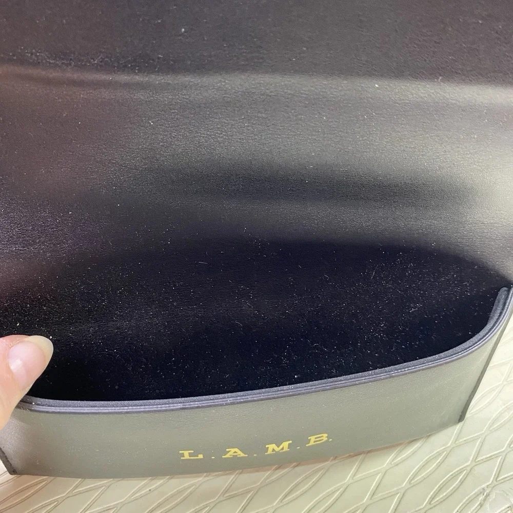 L.A.M.B. Magnetic Black Eyeglass Sunglasses Case Semi-Hard‎ Leather 7.5x3x1